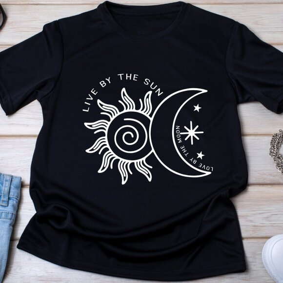 Hand Crafted Tops - Live By The Sun, Love By The Moon Handmade Tee